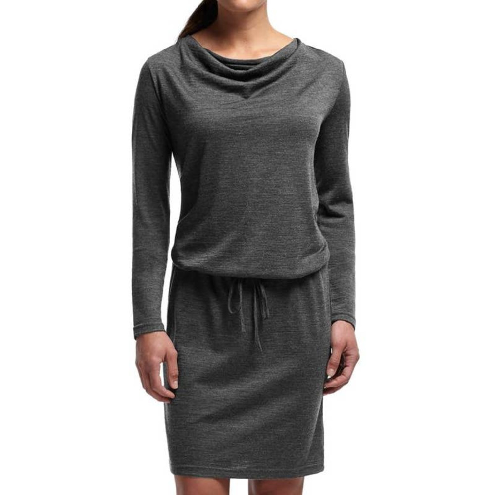 Icebreaker Merino Wool Iris Dress Gray Long Sleeve Women's Medium